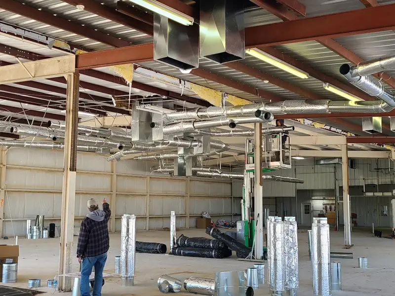 New ductwork in a commercial building