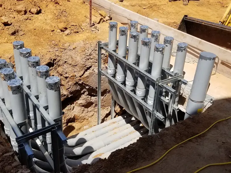 Geothermal loop field connections